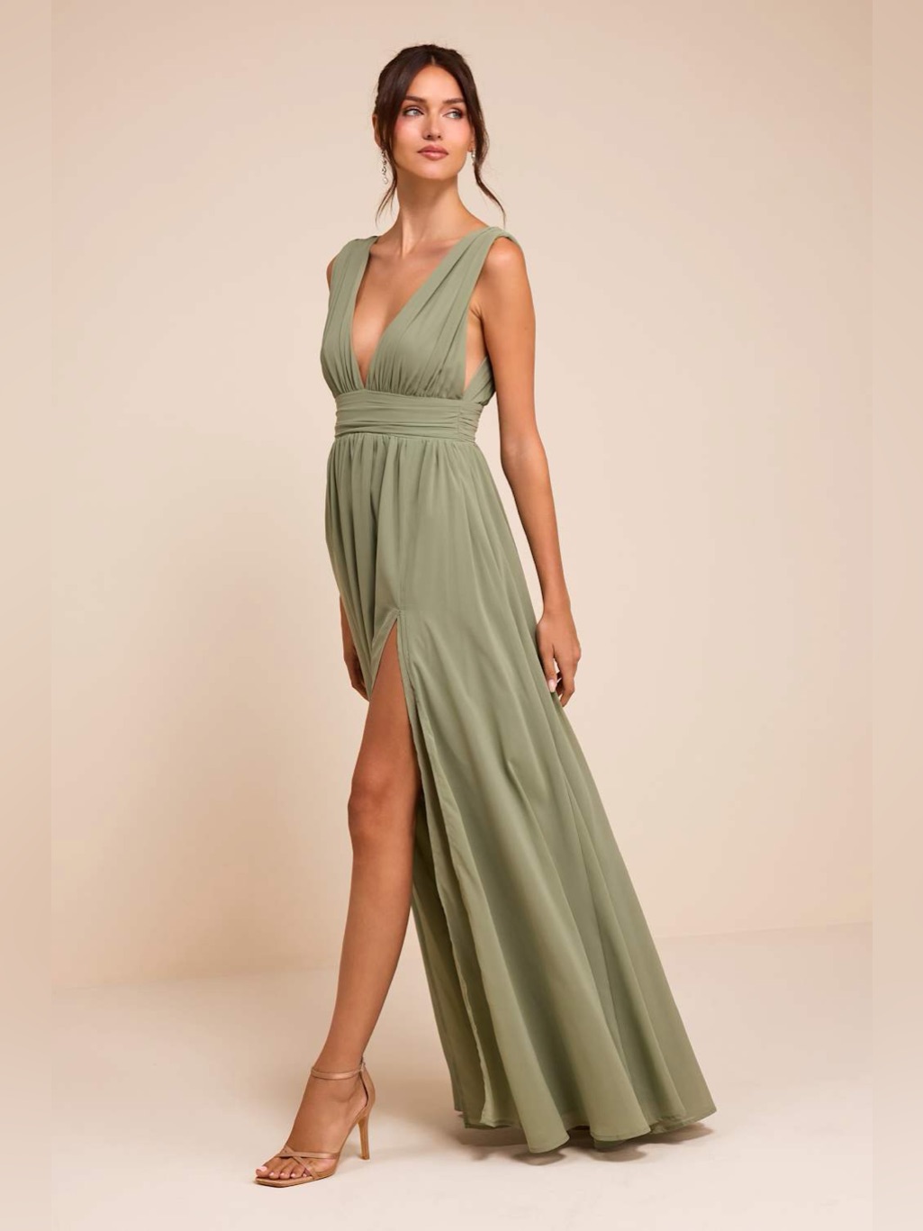 New Without Tags Lulus Heavenly Hues Sage Brush Maxi Dress